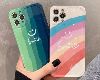 Two colors smile face case for IPHONE 7/7Plus 8/8Plus Iphone XR,  X/Xs/XMax/XsMax, Iphone 11,11pro,11promax iphone 12. 12pro,12promax,12mini