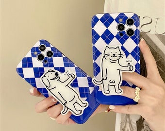 Cute dog and cat Phone Case for IPHONE 7/8, 7/8/plus Iphone X/Xs/XR, iphoneXmax,Xsmax, Iphone 11,11pro,11promax,Iphone12,12pro,12pro max