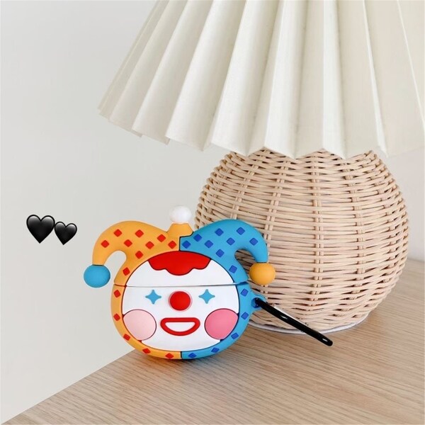 Funny Cool Clown Airpod Case Free Shipping for 1/2 Generation and Airpod Pro, 3 generation, Airpod 3, 1st Generation airpod  Case, red blue