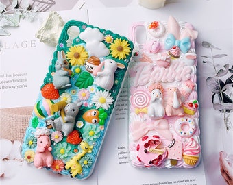 Cute Kawaii Hand Make Cream phone case for Iphone 13,13pro,13pro max, iphone 12,12pro,12pro max, iphone 11,11pro,11pro max,Huawei, samsung