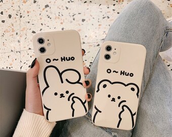 Rabbit and Bears free shipping Phone Case  IPHONE X/XS/XR11 iPhone7/8plus iphone12Pro Xs max iphone 11pro