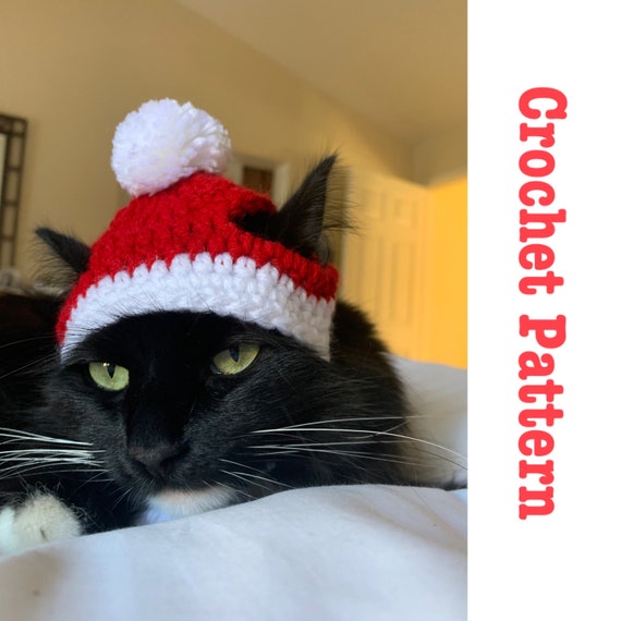 Crochet Pattern Christmas Cat Hat 
