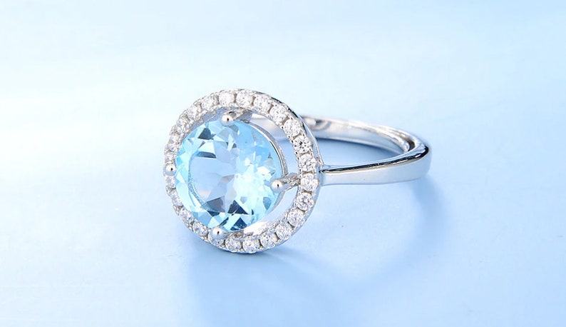 Ring 2.45 ct 925 Silver Topaz