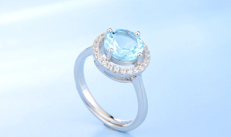 Ring 2.45 ct 925 Silver Topaz