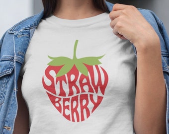 Strawberry Shirt, Kawaii Shirt, Strawberry Print, Y2K Shirt, Strawberry Crewneck, Strawberry Top, Aesthetic Clothes, Kawaii Strawberry