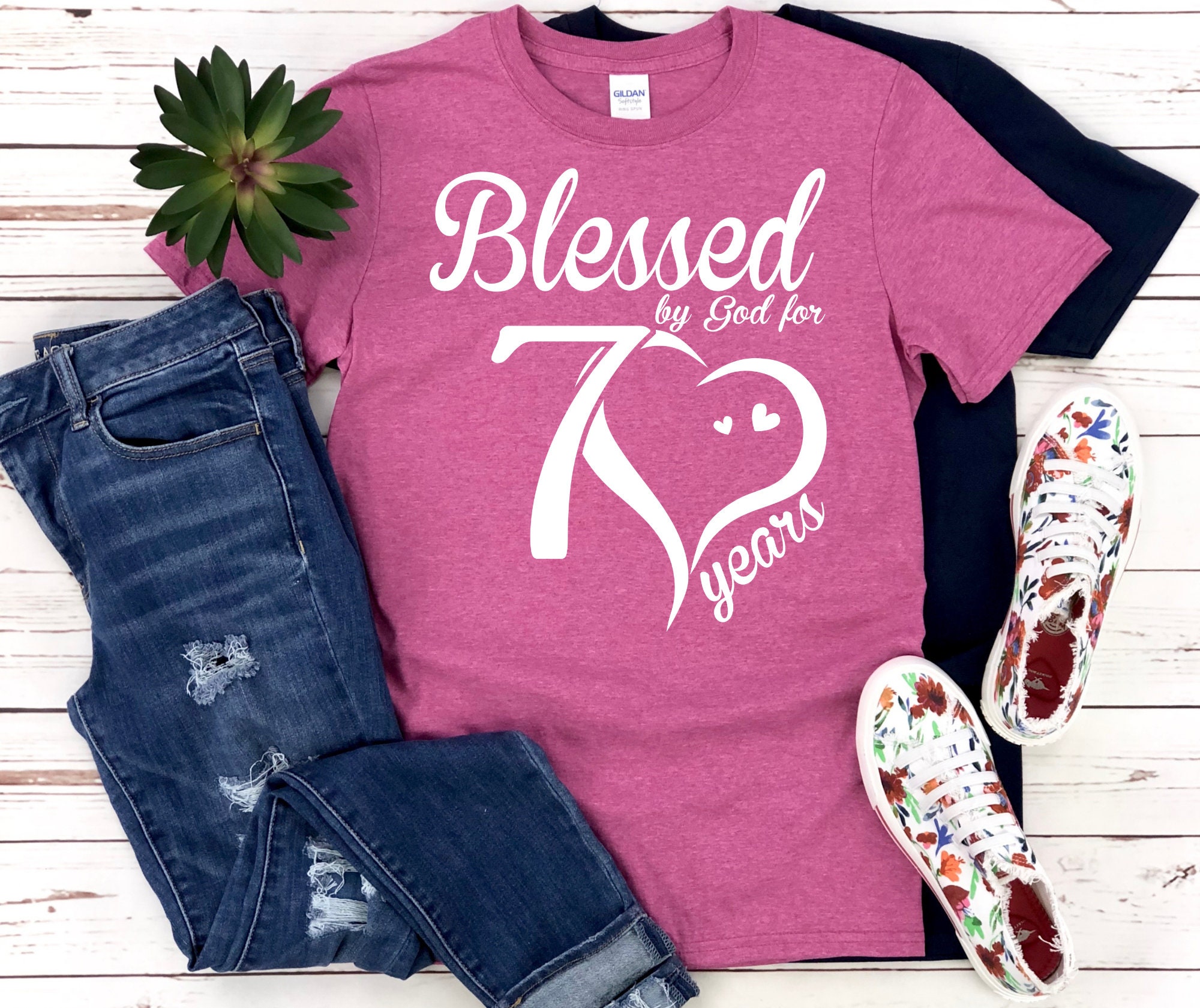Blessed By God for 70 Years Shirt 70th Birthday 70th | Etsy