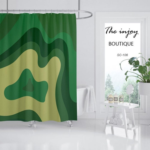 Green Shower Curtain Etsy