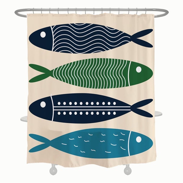 Fish Shower Curtain Etsy