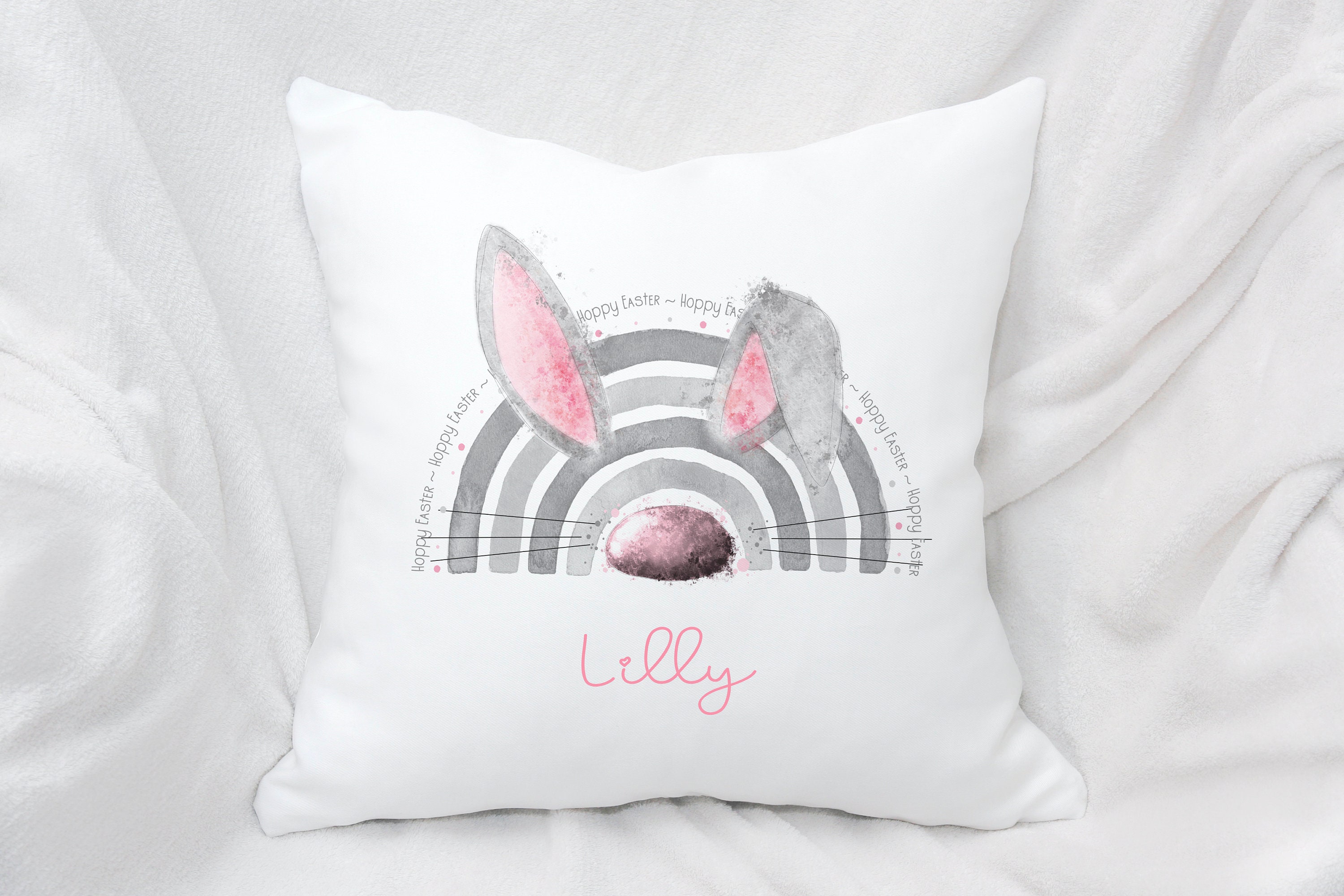 Easter Bunny Cushion Easter Rabbit Cushion Personalised Etsy