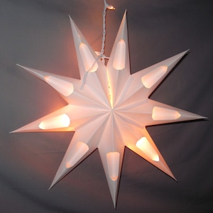 Star Mini White, cutout design,  Light, Paper Lantern, String light set included