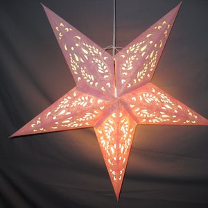 Star Lantern Pink Paisley Light, Paper Starlight, Power Cord Included