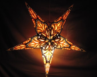 Star Lantern Monarch Butterfly Pattern Light, Paper Folding Lamp, Power Cord Included