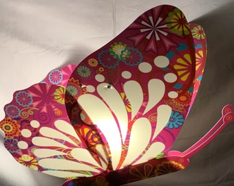 Butterfly Lantern Lamp, Assorted flower designs, Night Light, Plastic,  Power Cord Included