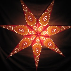 Star Paper Light Lantern Sunflower, Folding Light, Lamp, Night Light, Party Decoration, Power Cord Included image 2