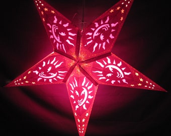 Star Sun, Celestial Light Lantern, Paper Folding Lamp, Power Cord Included