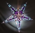 Star Lamp Peacock  Blue Light, Paper Lantern, Paper Folding Lamp, Power Cord Included