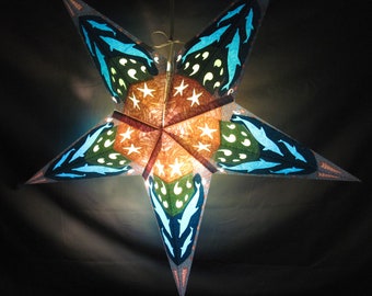 Dolphin Star Light Lantern, Paper Folding Lamp, Power Cord Included