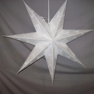 Star Paper Lantern White, 7 Point White Thread, Embroidered, Christmas ...