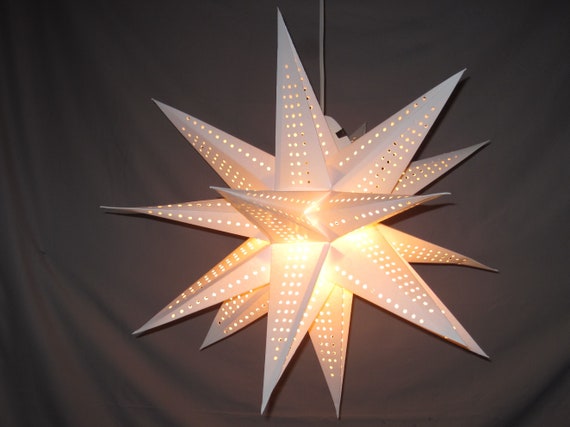 Moravian Star Folding Paper Lantern Light Etsy UK
