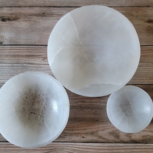 4, 6, 8 inch Selenite Bowl - you choose, Selenite Charging Bowl, Round Selenite, Charging Bowl