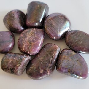 Ruby Tumbled Stone, Tumbled Ruby Crystal, Ruby Carry Stone, Smoot Ruby