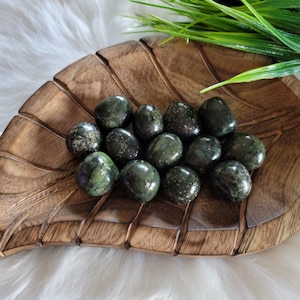 Jade Tumbled Stone, Nephrite Jade Tumbled Stone, Tumbled Jade, Andean Jade Tumbled Stone
