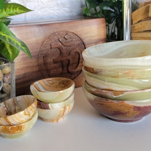 2&quot;, 3&quot;, 4&quot;, 6&quot;, 8&quot; Green Onyx Bowls, Onyx Bowl, Green Onyx, Onyx Dish, Trinket Dish, Decorative Bowl, Serving Bowl, Onyx Serving Bowl