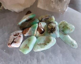 Chrysoprase Tumbled Stone, Chrysoprase Tumble, A Grade Chrysoprase, Pocket Stone, Carry Stone