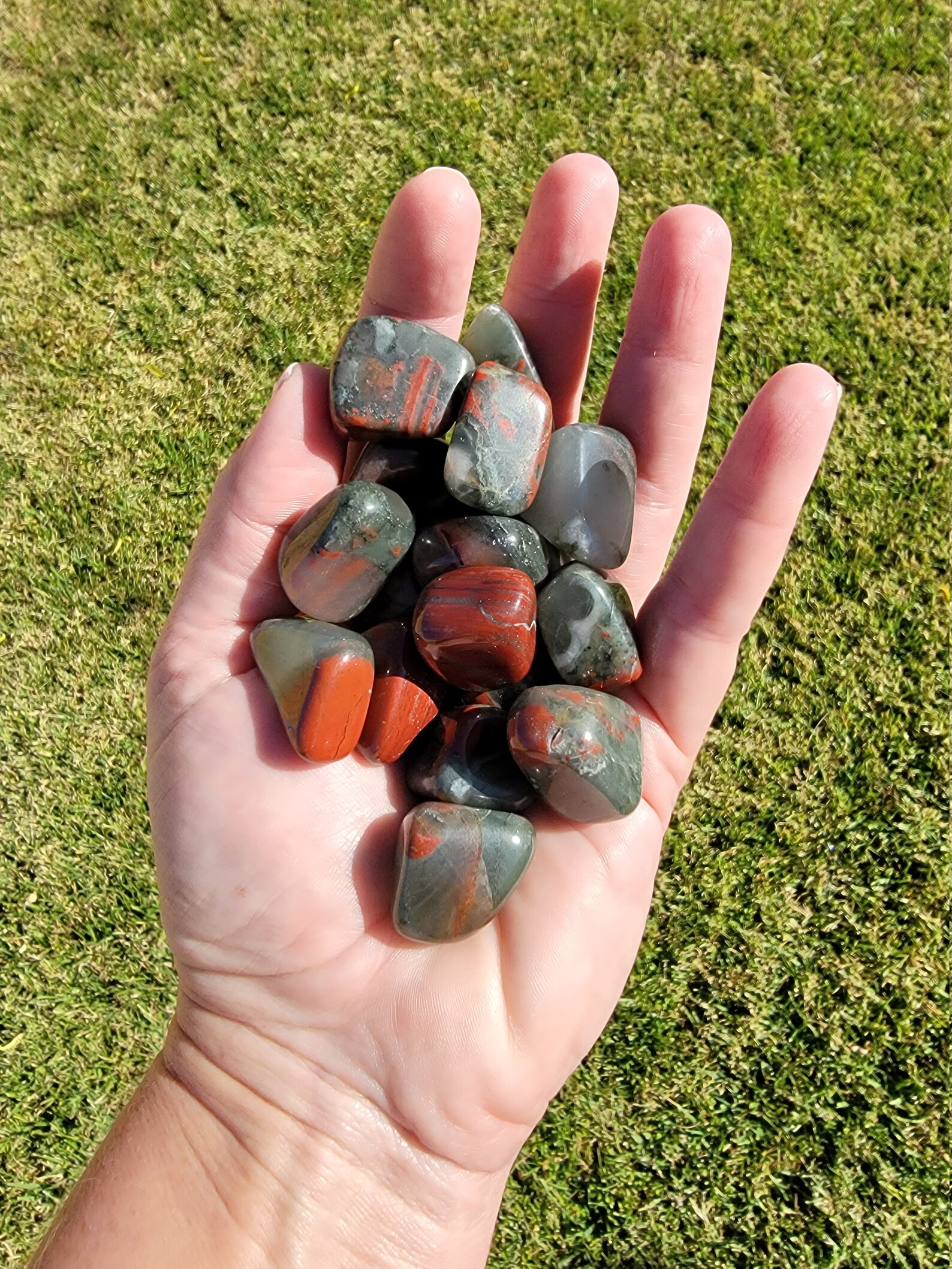 Bloodstone Tumbled Stone, African Bloodstone, Tumbled African ...
