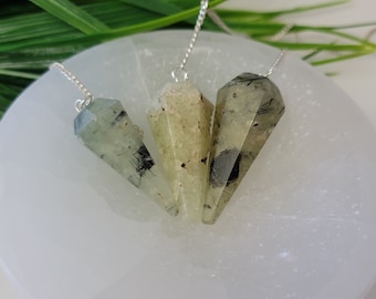 Prehnite Pendulum, Pendulum, Prehnite Dowsing Pendulum, Prehnite Dowse Pendulum, Pendulum Crystal, Crystal Pendulum