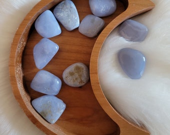 Agate, Blue Lace Agate Tumbled Stone, Blue Agate, Pocket Stone, Healing Crystal