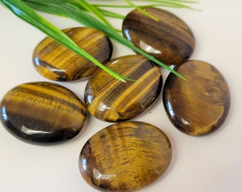 Tiger Eye Worry Stone, Tigers Eye Worry Stone, Tiger Eye Palm Stone, Tiger Eye Pillow Shape Worry Stone