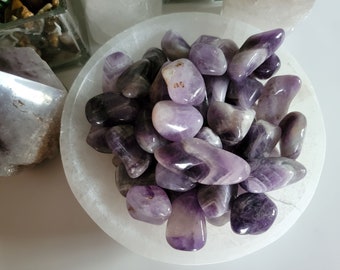 Amethyst Tumbled Stone, Chevron Amethyst Stone, Tumbled Amethyst, Amethyst Tumble