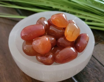 Carnelian Tumbled Stone, Tumbled Carnelian, Carnelian Pocket Stone, Carnelian Carry Stone