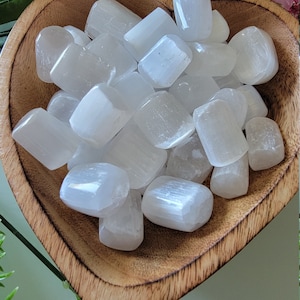 Selenite Tumbled Stone, Tumbled Selenite, Pocket Stone, Healing Stone, Healing Crystal