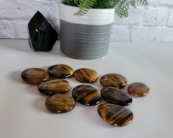 Tiger Eye Worry Stone, Carry Stone, Pocket Stone