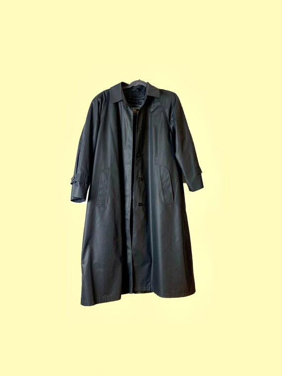 Black London Fog Trench Coat, Vintage Trench Coat,