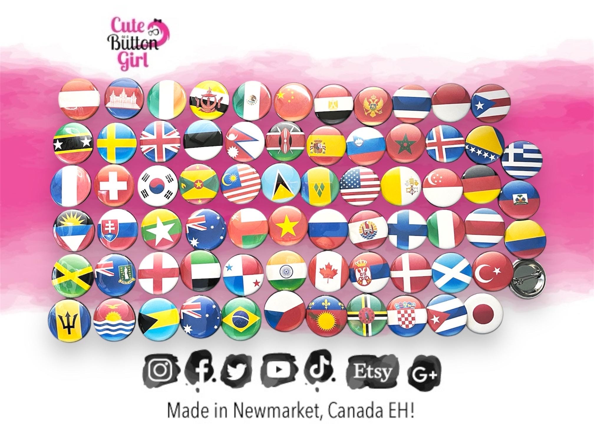 1.25in & 2.25in Flags of the World - Etsy