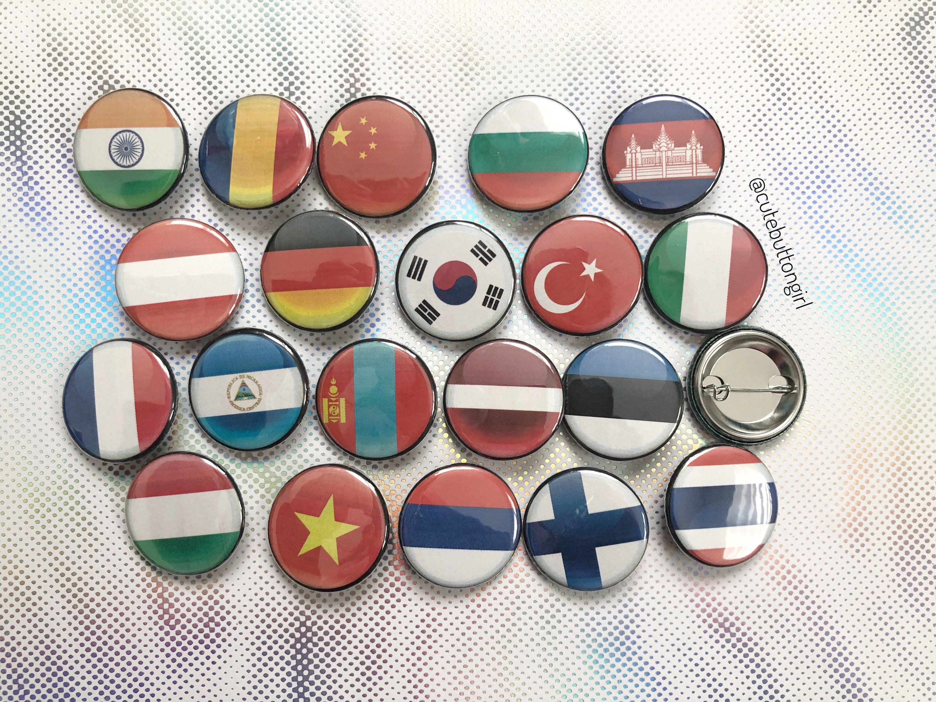 1.25in & 2.25in Flags of the World - Etsy