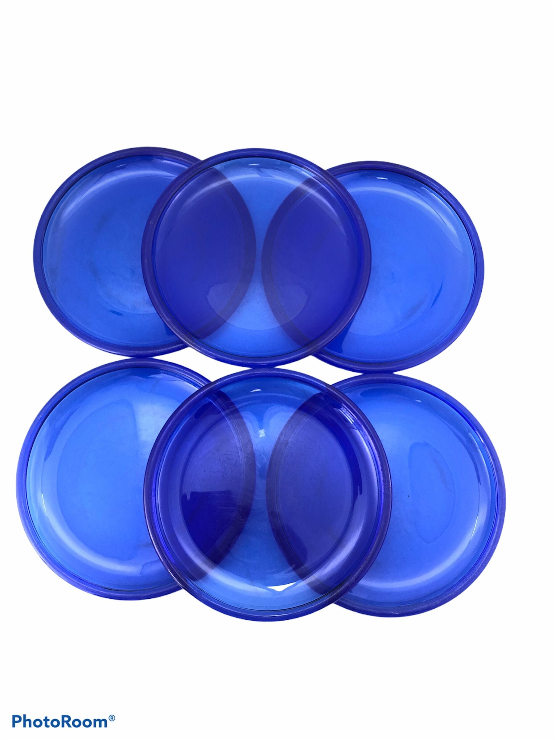 6 Arcoroc France Cobalt Blue Cocoon Glass Side Dessert Salad Etsy
