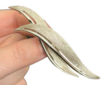 C. 1960’s Marcel Boucher Silver Leaf Brooch - Vintage Boucher 7507 Brooch - Signed Marcel Boucher Brooch - Classic Silver Boucher Brooch