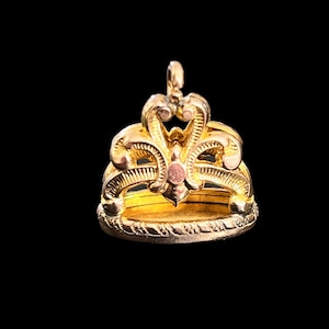 Gold Filled Victorian Watch Fob. Antique Watch Fob. GD Monogram Pocket Watch Fob. Victorian Pocket Watch Fob. Victorian Fob with Seal.
