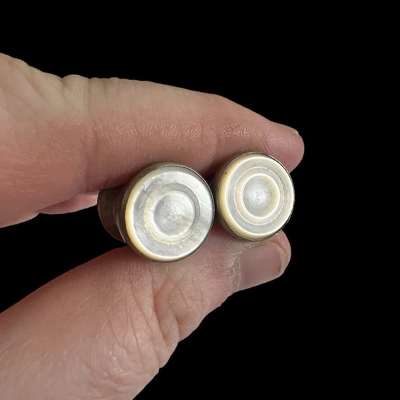 Antique Snap Cufflinks. Vintage Snap Together Shell C… Gem
