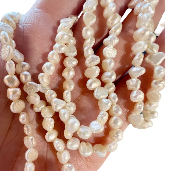 32” Long Pearl Necklace. Long White Pearl Necklac… - image 1