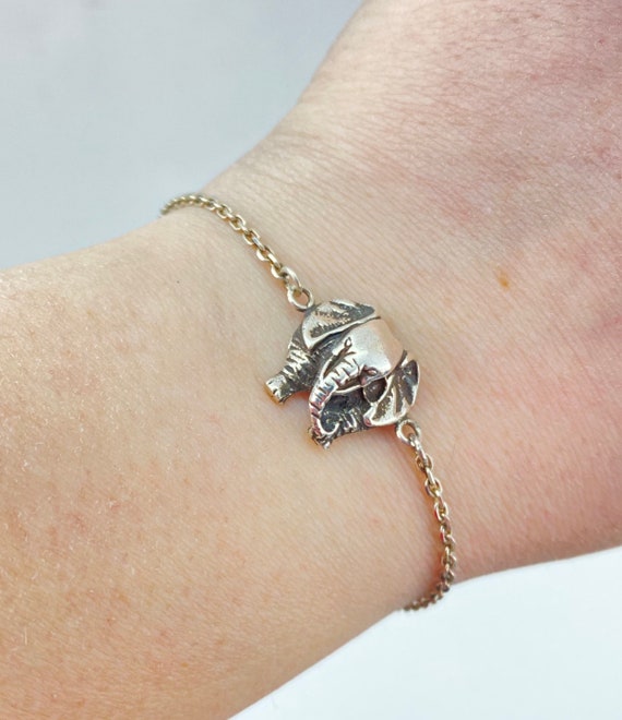 Sterling Silver Elephant Bracelet. Elephant Chain 