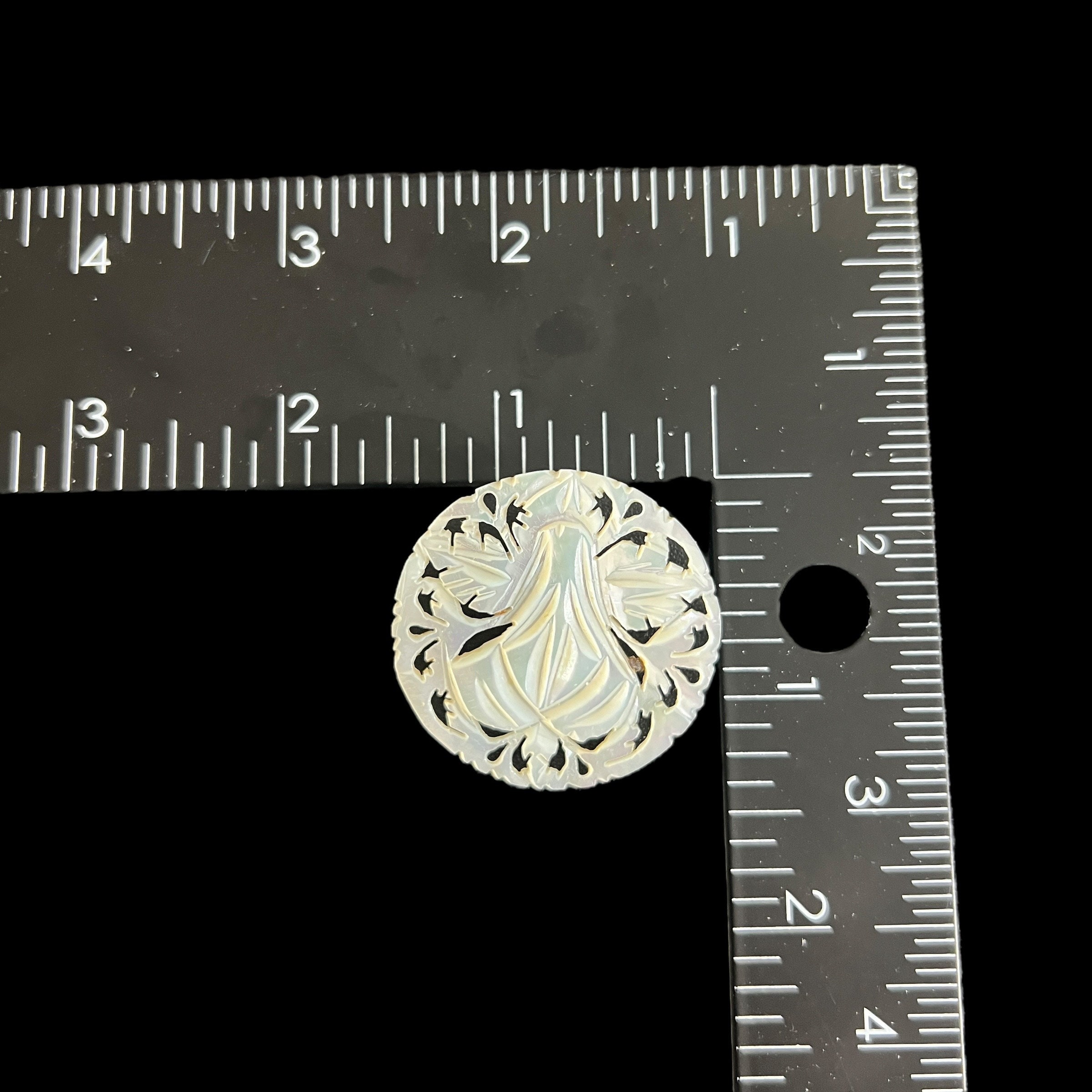Vintage Mother of Pearl Flower Brooch - Carved Mother of