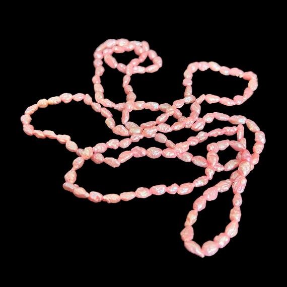 31” Pink Pearl Necklace. Pink Rice Pearl Necklace… - image 7