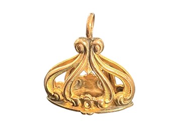 Victorian Gold Filled Watch Fob Seal Monogrammed AHK - Antique Wax Seal Fob - Gold Filled Victorian Watch Fob - AHK Monogrammed Wax Seal Fob