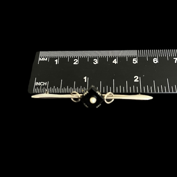 18K Art Deco Pearl Bar Brooch - Art Deco 18K Whit… - image 10