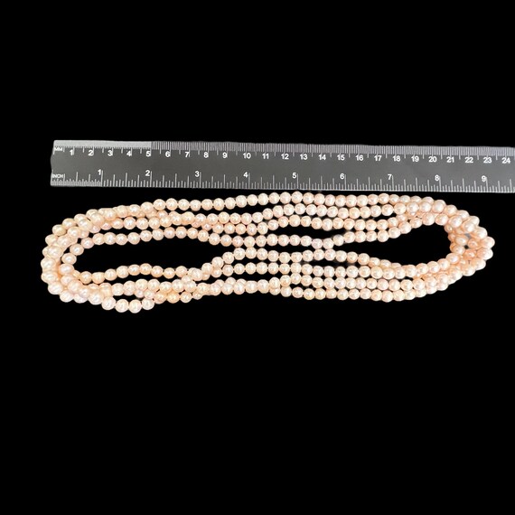 72” Long Pink Pearl Necklace. Extra Long Pearl Ne… - image 9